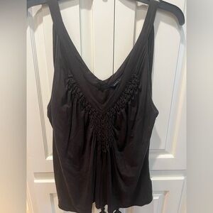 Banana Republic Brown Smocked V-Neck Tank